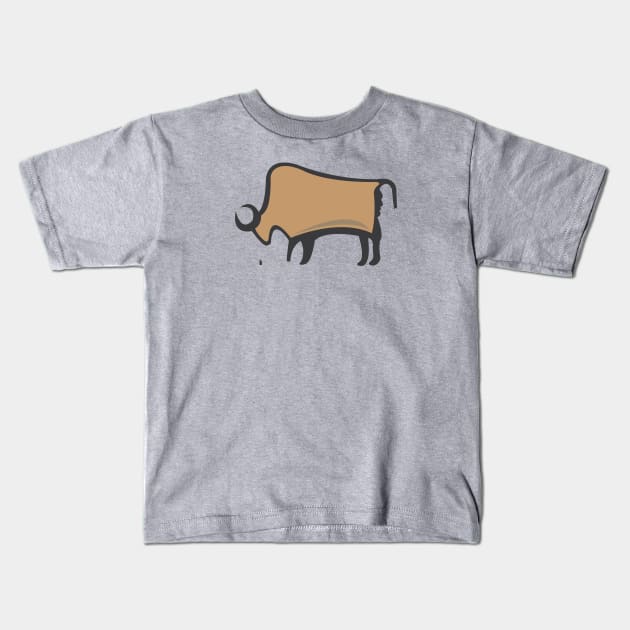 Cave Bison Kids T-Shirt by EdwardLarson